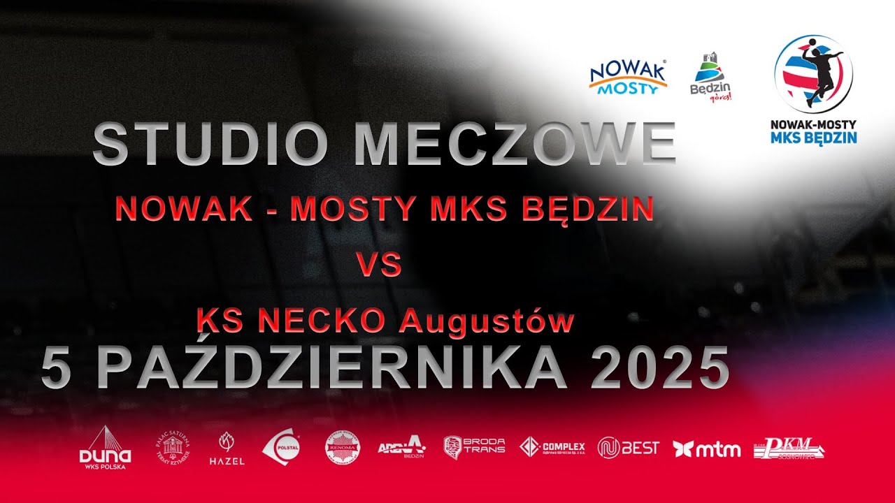 Studio meczowe - Nowak-Mosty MKS Będzin vs KS NECKO August&oacute;w - 5 października 2025