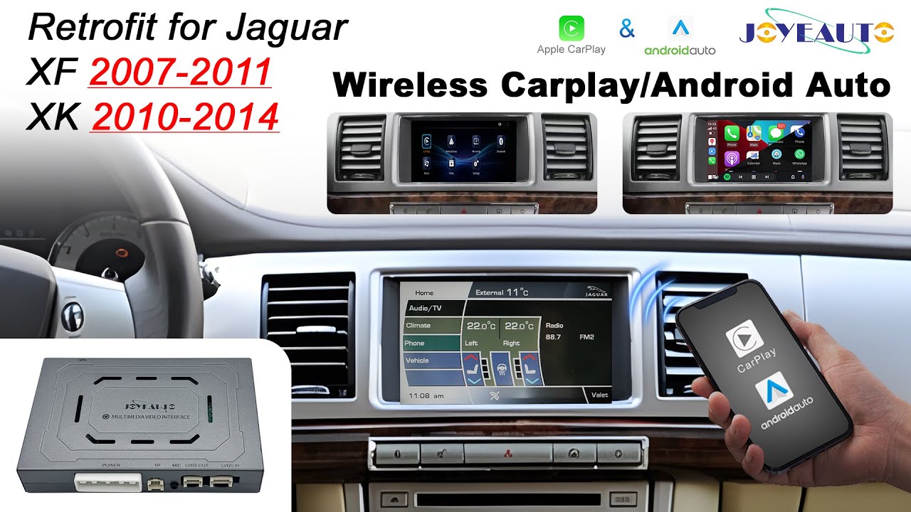 Joyeauto Wireless Carplay Android Auto retrofit for Land rover Jaguar 2017-2011 XF 2010-2014 XK