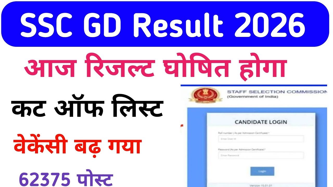 SSC GD Result 2026 Date | Ssc gd Result cut off marks Merit list| Ssc gd scorecard Today #sscgd2026 