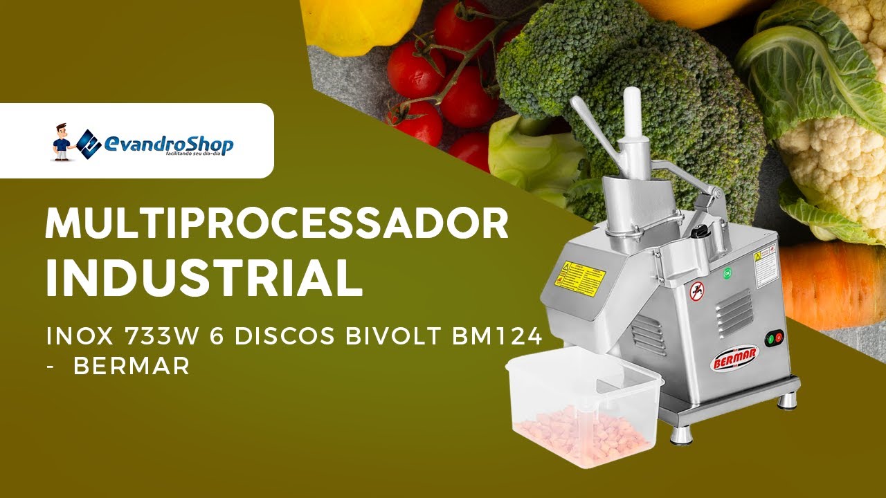 Multiprocessador Industrial Processador De Alimentos | 733w - Bivolt | BM116/BM124 BERMAR