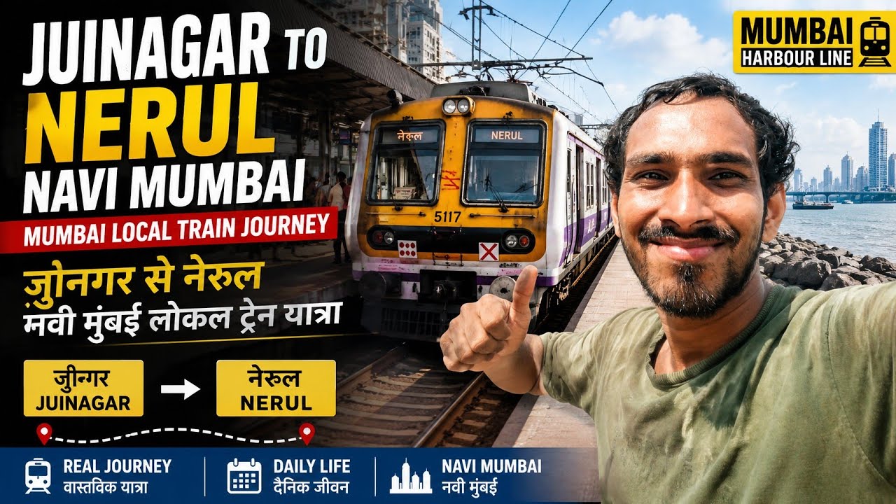 Juinagar to Nerul Local Train Journey | Mumbai Harbour Line Experience 🚆 #mrkamleshsolankivlogs1227