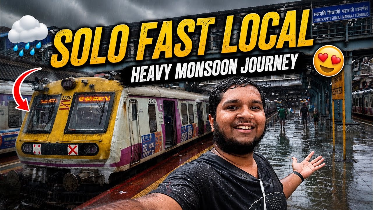 This Fast Local Runs Only Once A Day 😲🚂 | Local Train Journey In Heavy Monsoon 🌧️ 