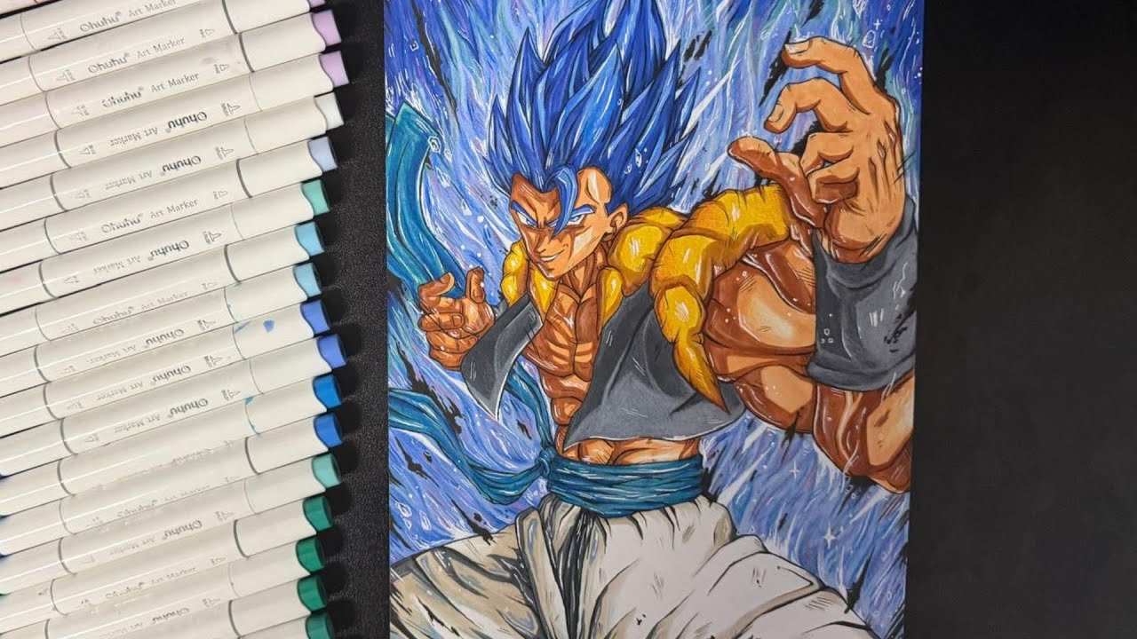 Drawing Gogeta Super Saiyan Blue | Indo Art