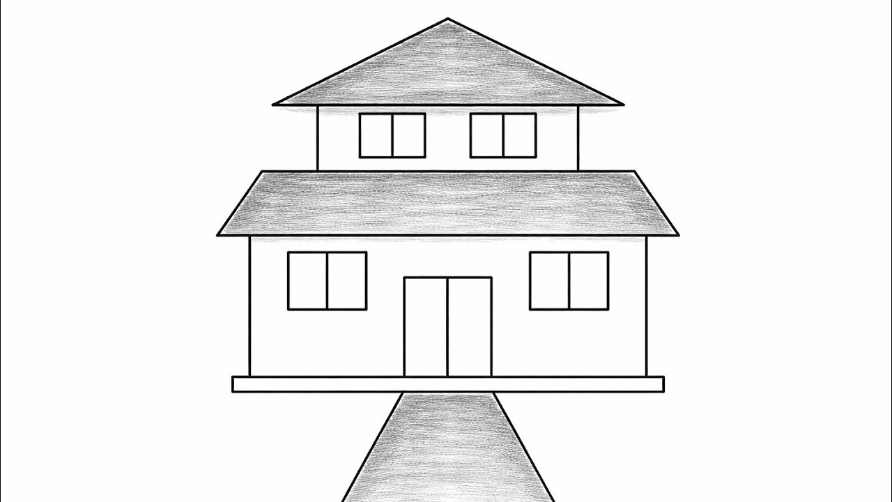 How to Draw Easy step by step Beautiful House / house