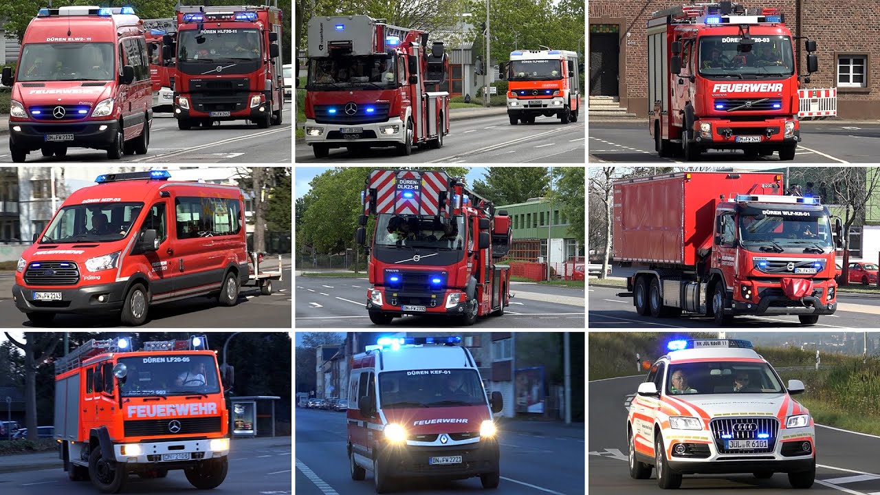 [2019-2024] Einsatzfahrten von Feuerwehr, Rettungsdienst und DRK in Düren | Zusammenschnitt
