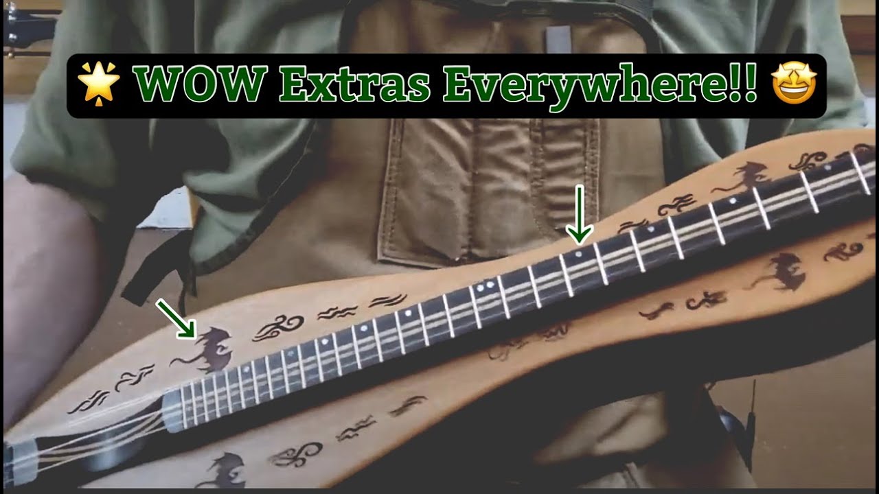High End Folkcraft&reg; Mountain Dulcimer Demo - Dragon Sound Holes - Lots Of Custom Options