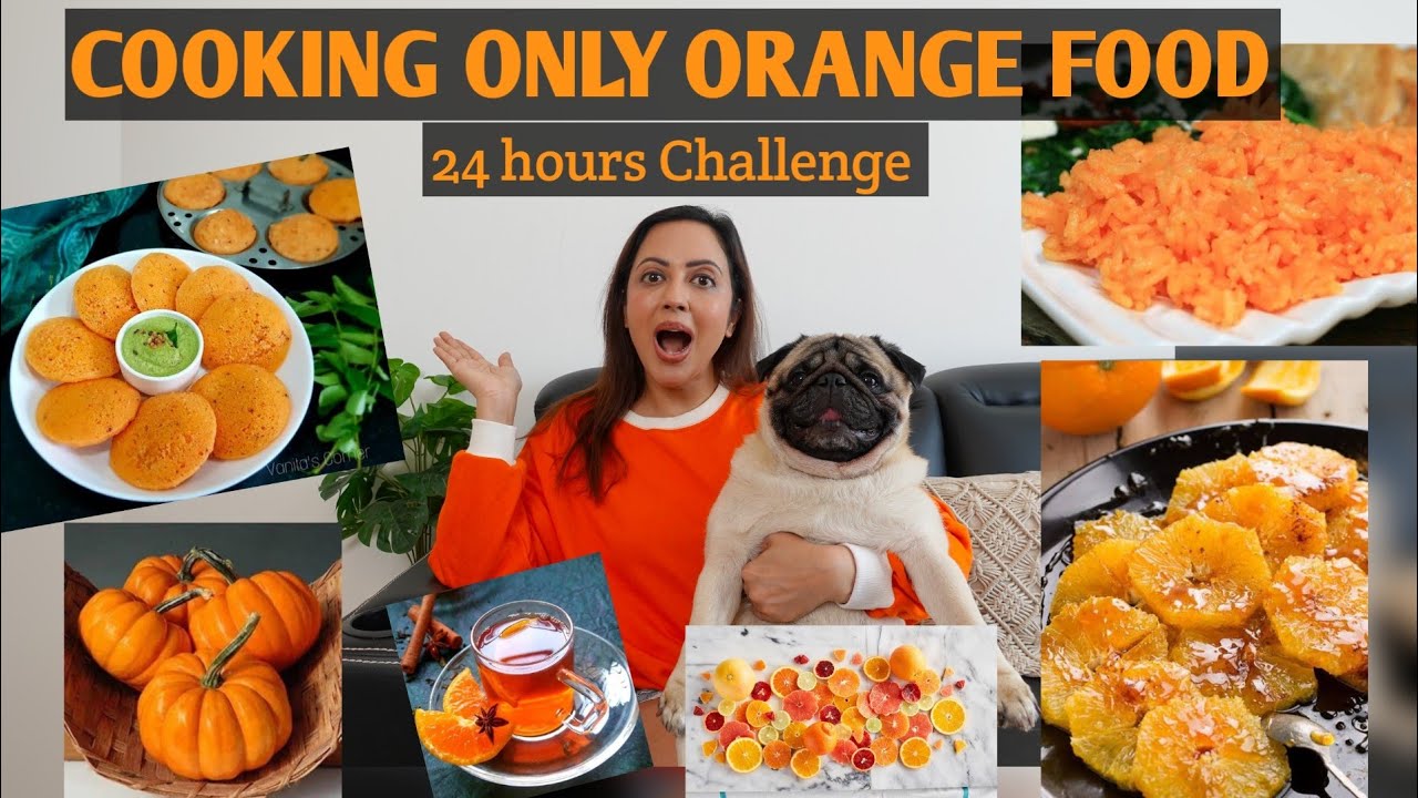 I cooked only ORANGE COLOR FOOD for 24 hours | Food Challenge | Garima's Good Life
