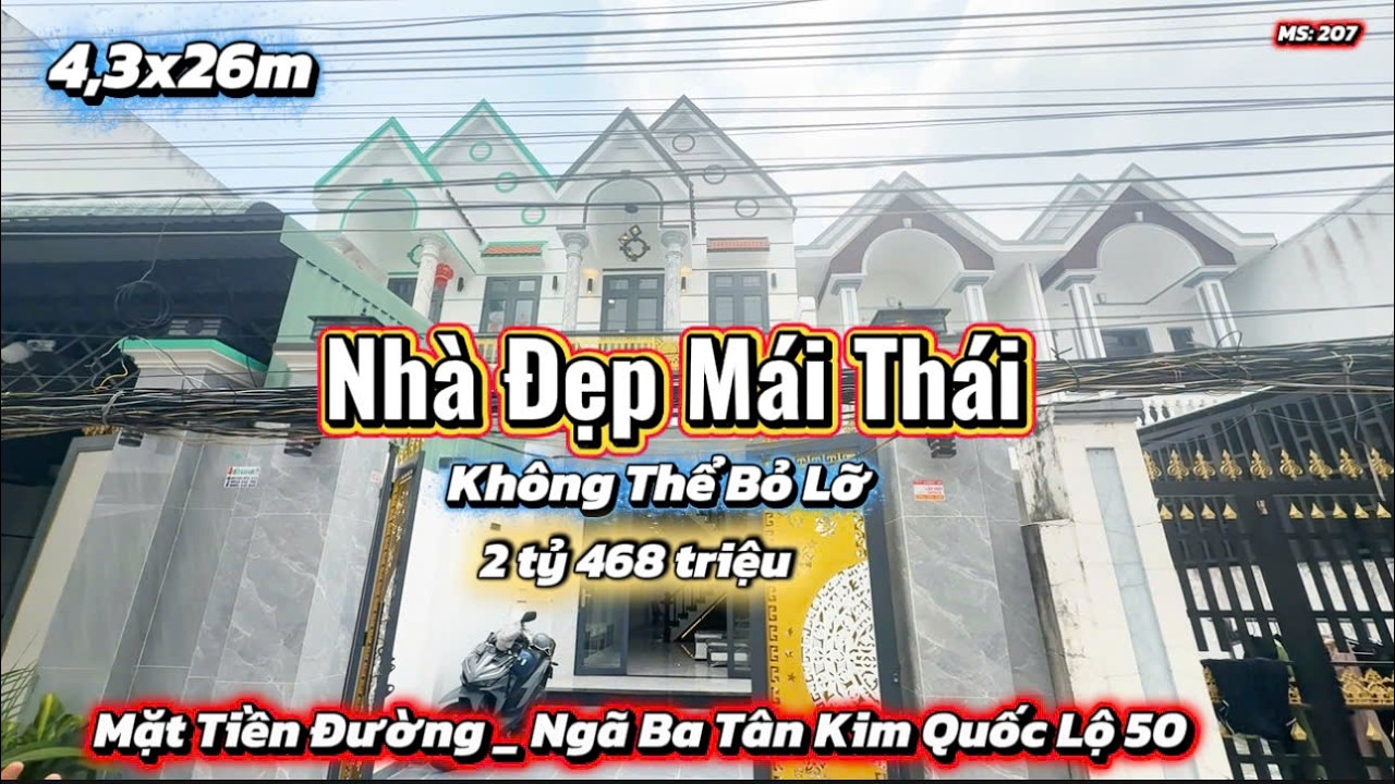 Nhà Đẹp Mái Thái Vừa Hoàn Thiện Mặt Tiền Đường Thuận Tiện Kinh Doanh_Ngã Ba Tân Kim Ql50_Giá Rẻ Nhất