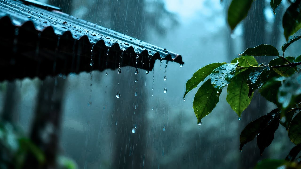 Fall Relax in Under 6 Minutes 🌧️| Heavy Rain with Thunderstorm at Night | Rain Sounds for Sleeping