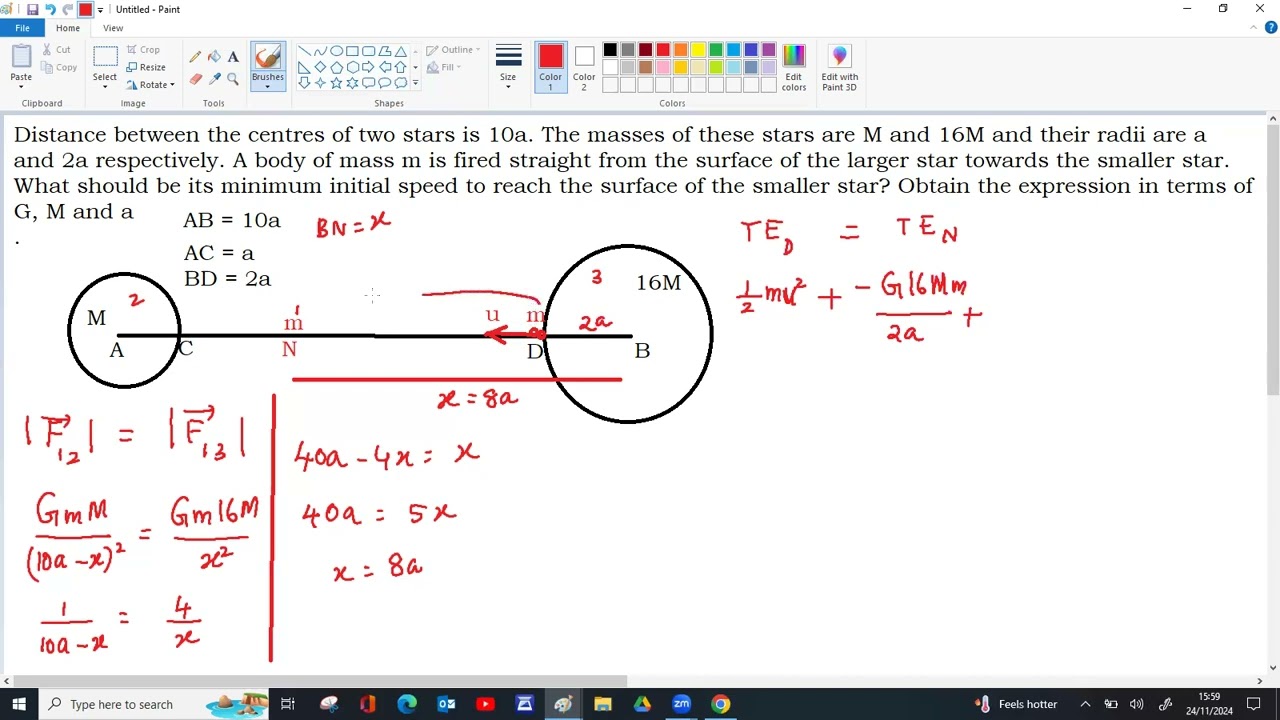 Application of law of conservation of mechanical energy in gravitation