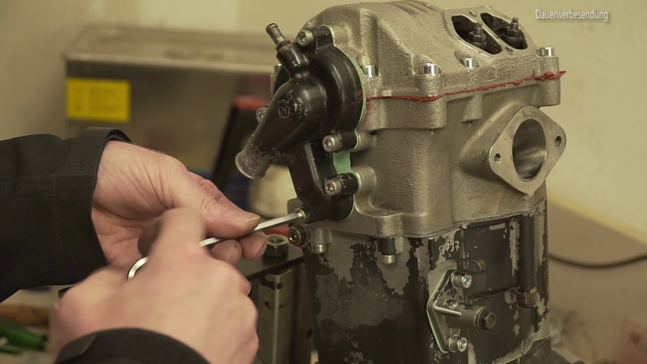 Husqvarna Husky TE610 Motor zusammenbau Teil5 Wasserpumpe Ventile einstellen