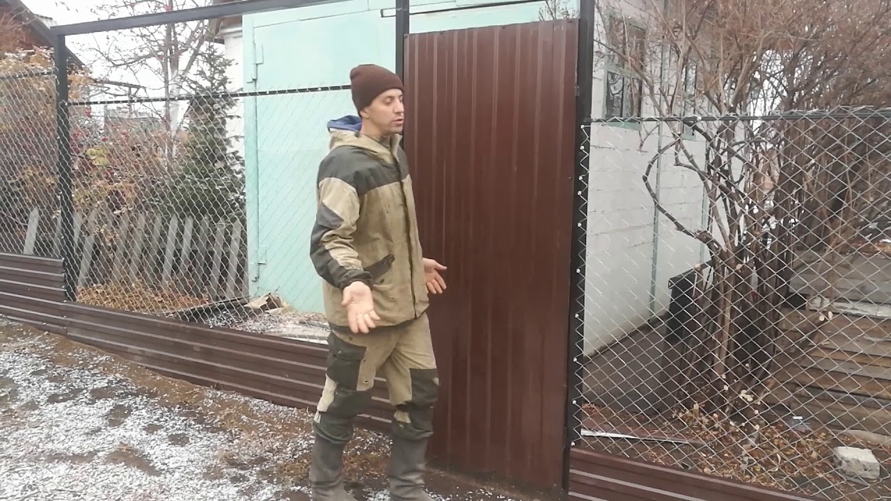 Откатные ворота при уклоне земли.