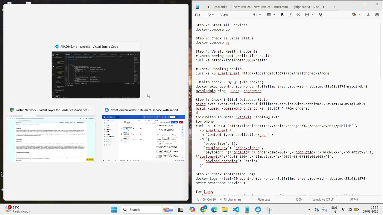 Event-Driven Order Fulfillment Service with RabbitMQ