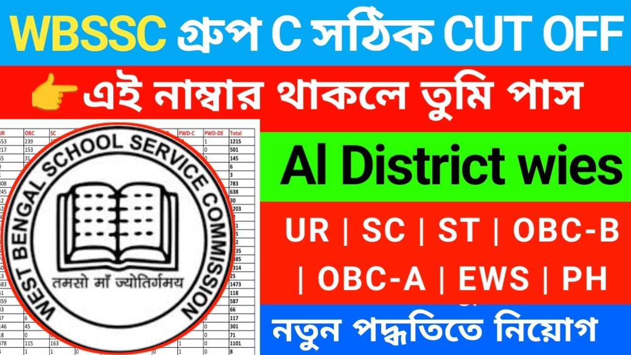⚡WBSSC Cut Off 2026 | WBSSC Group C cut off | wbssc group c cut off | WBSSC কত পেলে পাশ 2026