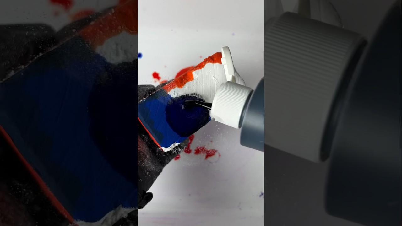 Dyeing gym chalk Blue and Orange #satisfying #shortscreate #oddlysatisfying  #viral #gymchalk