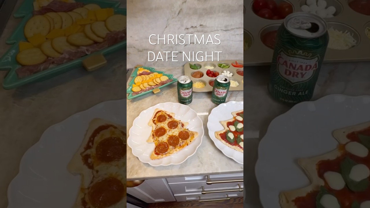 Cute Christmas Date Night At Home 🍕#christmas #datenight #momlife #organizedhome #fyp #viralvideo