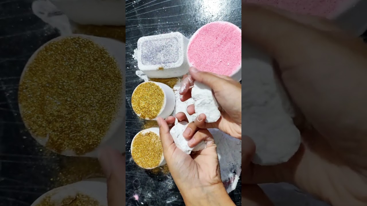ASMR Baking Soda Crumble, Red Glitter Topping