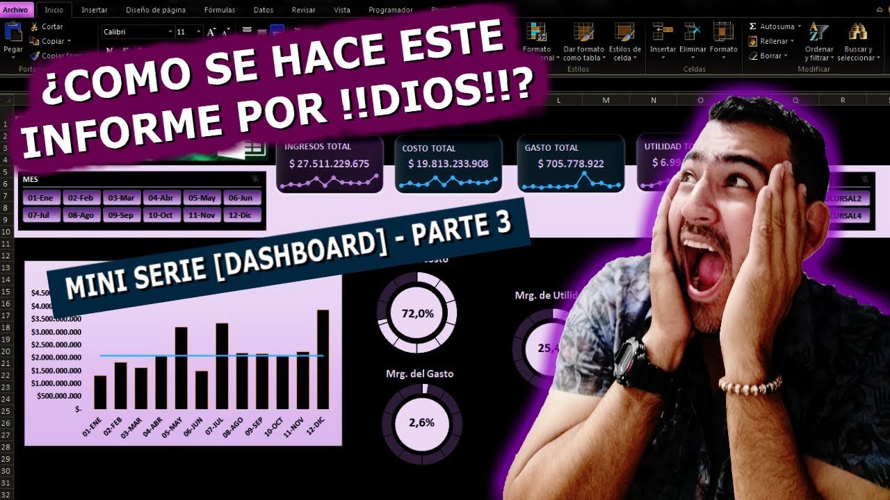 📊📈 Como HACER un DASHBOARD en Excel AVANZADO desde CERO, Sencillo y PROFESIONAL [PASO a PASO] Parte3