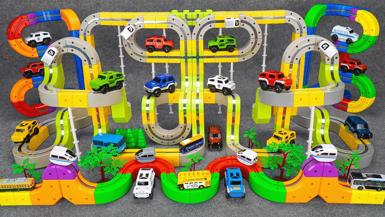 36 minutes of satisfying High-Speed Train & Off-Road Vehicle Track toy ASMR | Toy review