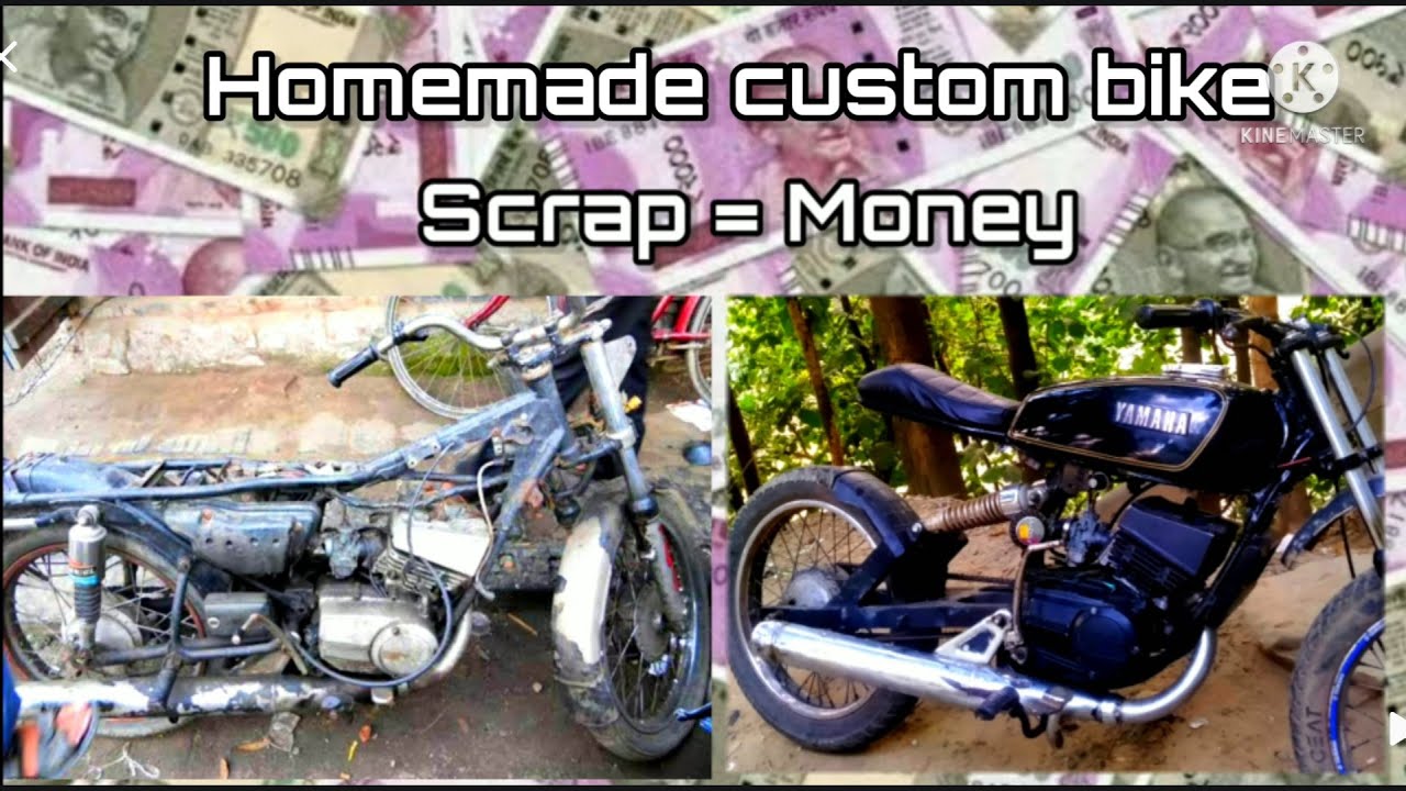 How to make money from scrap/Restoration of yamaha rx 100 from scrap/ homemade custom bike.
