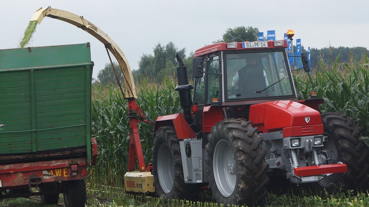 Maïshakselen Schlüter Eurotrac Krone Historischer Feldtag 2016 Treckerclub Nordhorn Duitsland