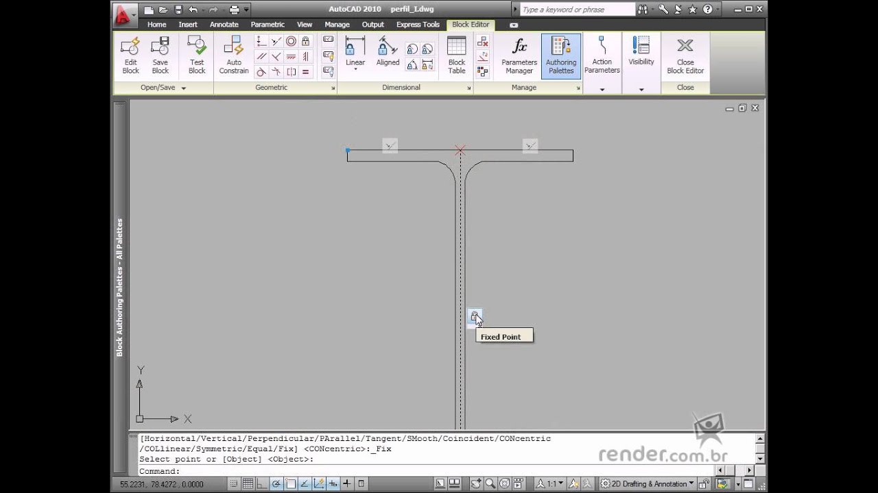 Applying geometric constraints in AutoCAD - Constraining block geometry - M3A1