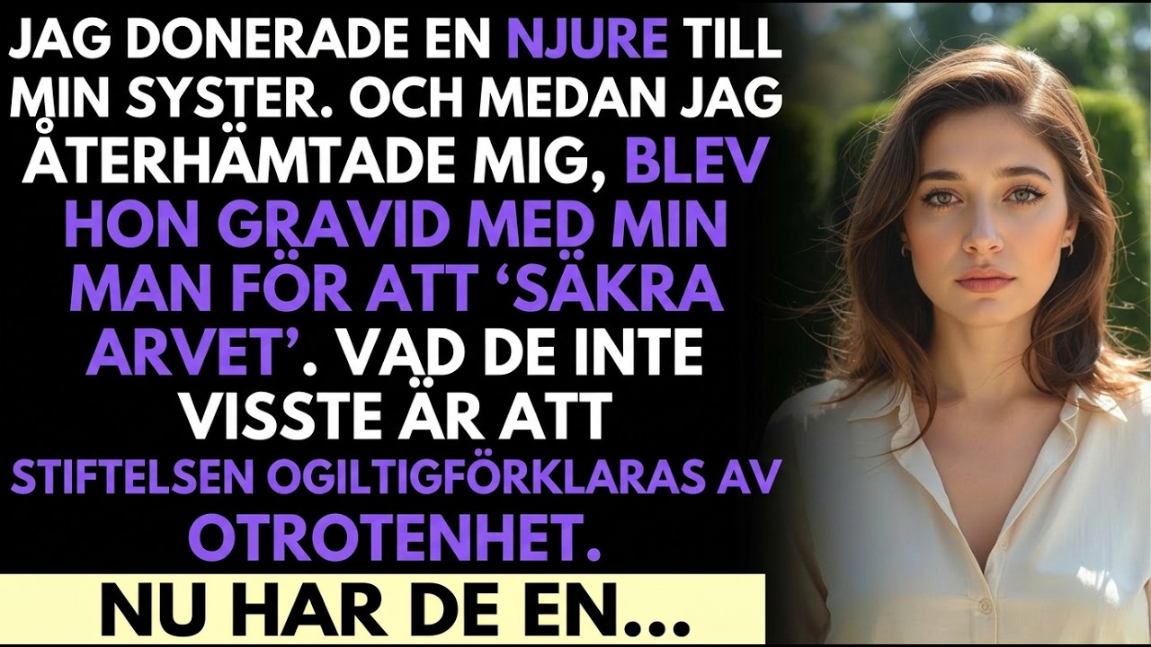Jag donerade en njure till min syster... Och medan jag återhämtade mig blev hon gravid med min man.