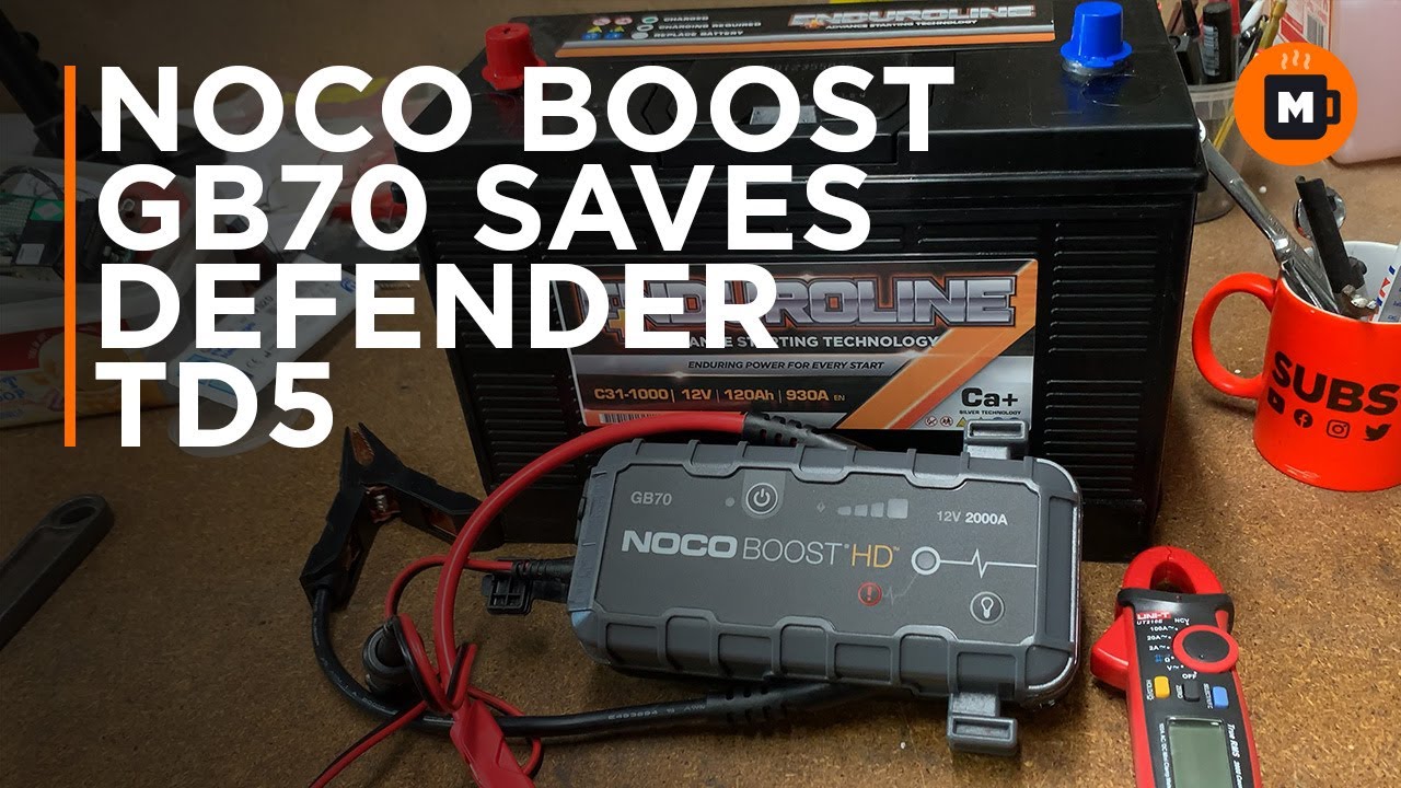 Noco Boost GB70 saves the Defender TD5. Replacement Enduroline battery fitted to the Truck.