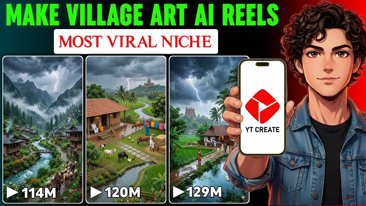 Create Peaceful Village Scene AI Reels | How to Make Peaceful Village AI Reels