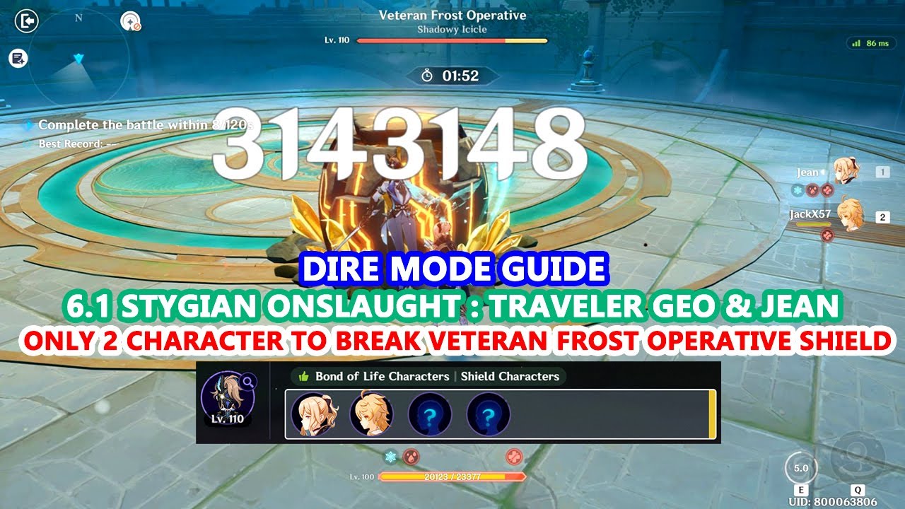 6.1 Stygian Onslaught : Traveler Geo & Jean Only 2 Character to Break Veteran Frost Operative Shield
