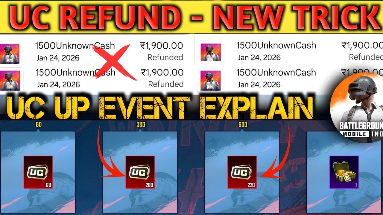 UC UP Event Explain ! UC Refund Trick | Uc Refund After UC UP Event ? New Trick 2026