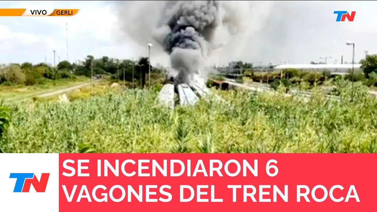 GERLI I Se incendian seis vagones del tren Roca: los bomberos trabajan para combatir las llamas