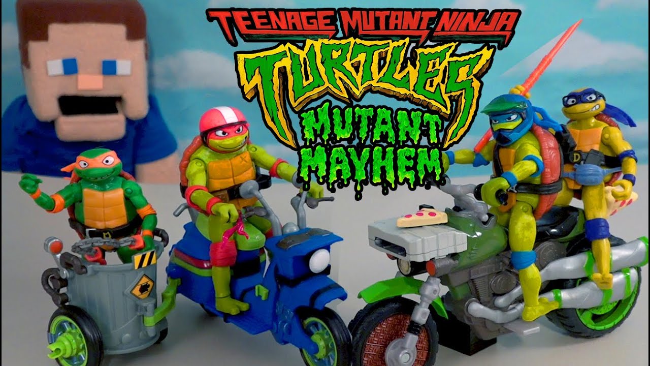 Ninja Turtles Mutant Mayhem Movie Bikes, Figures and Playmates Turtle Van!