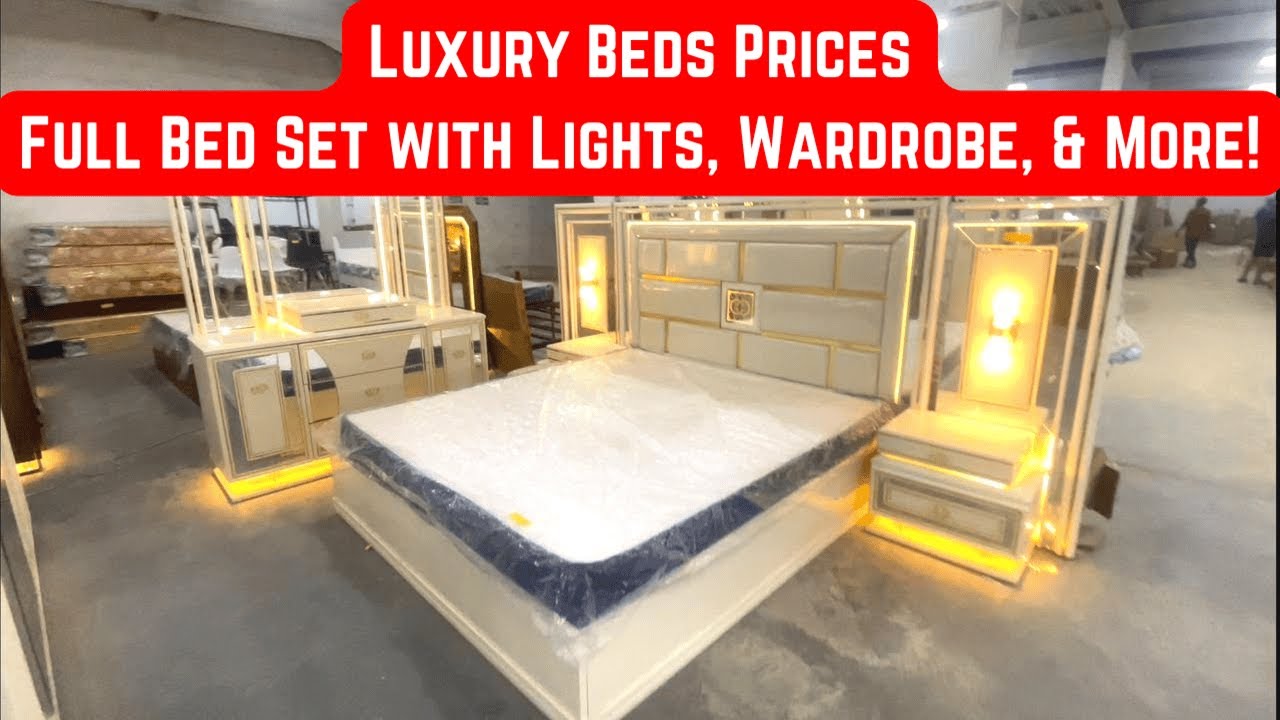 Luxury Bed Prices in Ghana | Stunning Bed Sets with Lights, Wardrobe, Mirror and More