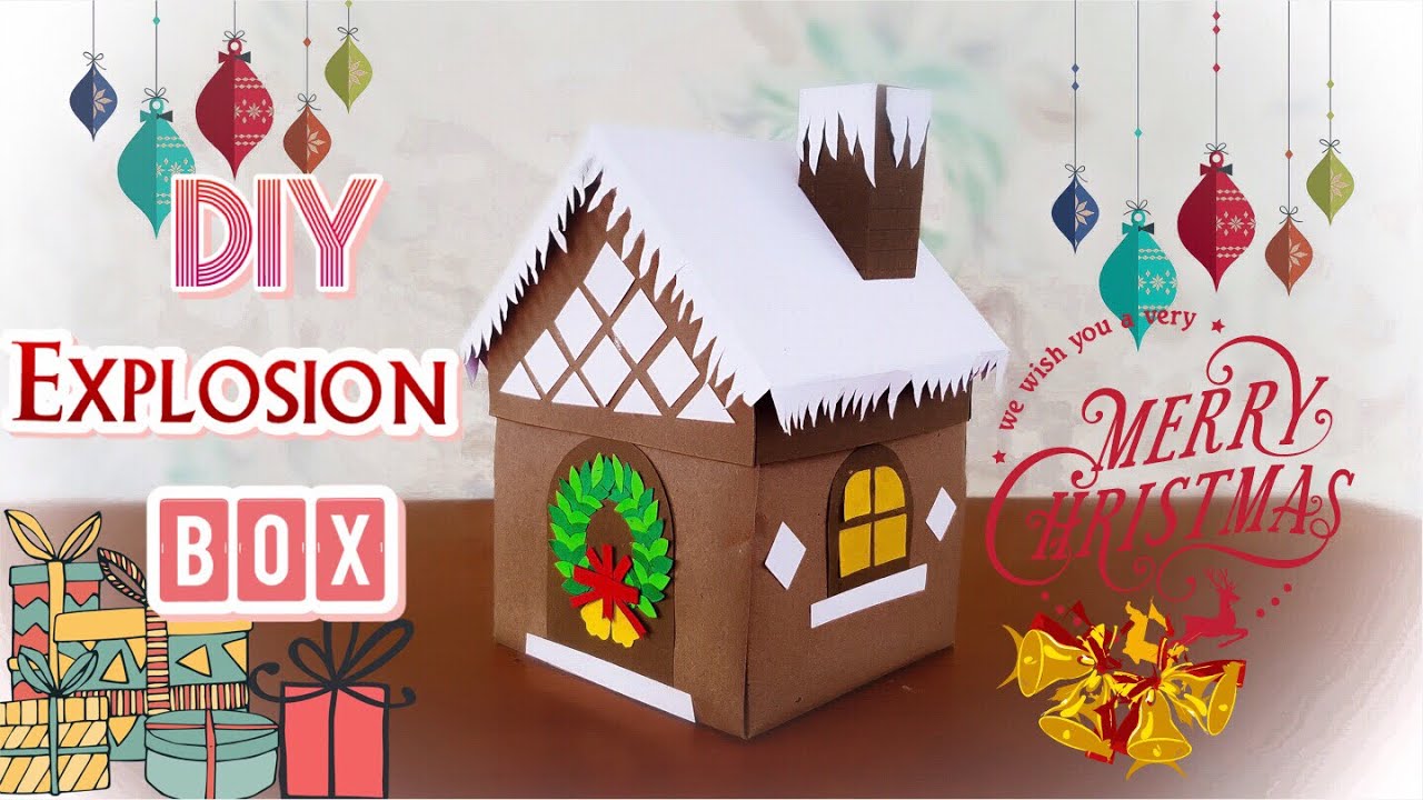 DIY explosion box for Christmas | Christmas's explosion box tutorial | Sokmeng Art And Craft