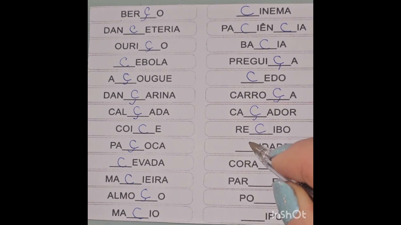 COMPLETANDO  AS  PALAVRAS  COM  Ç  OU  C ! PRÓ  IVANI  !