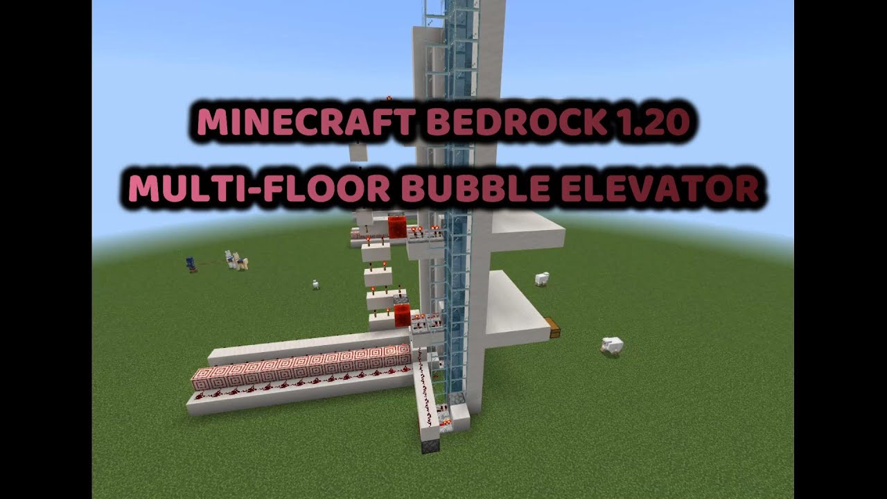 Minecraft Bedrock 1.20 Multi-Floor Bubble Elevator