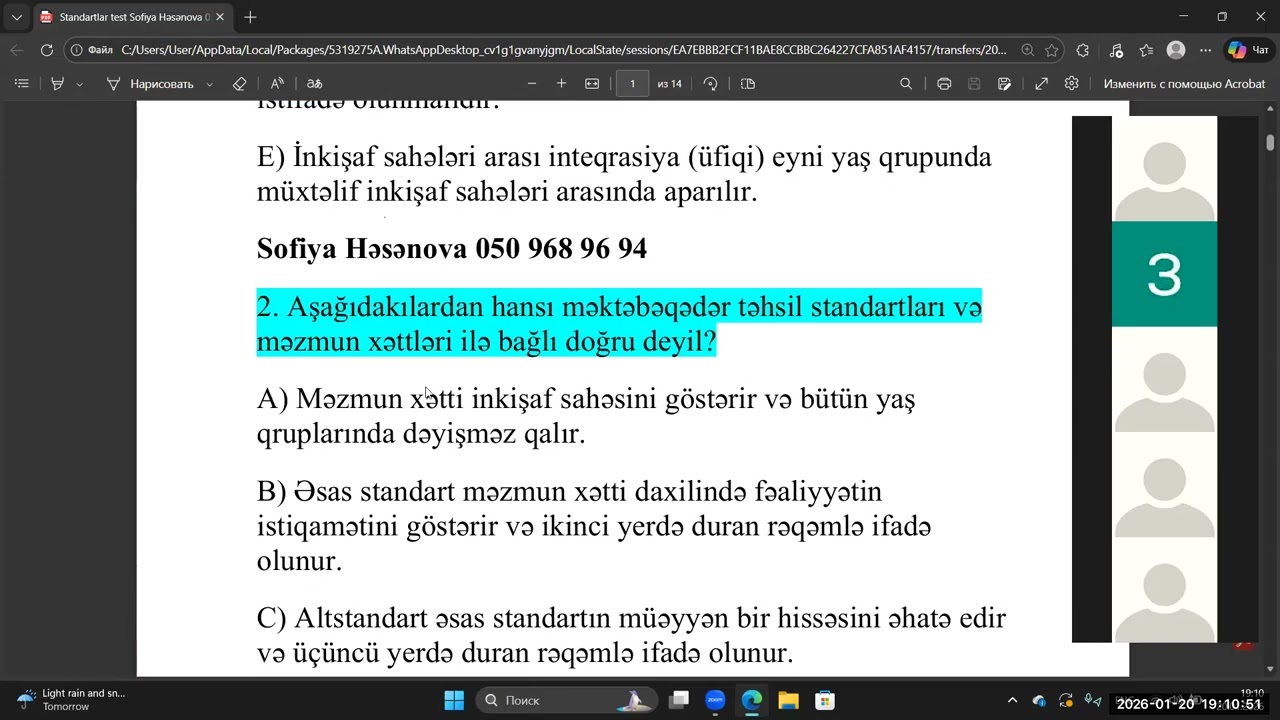 ✅🔴 Sertifikasiya Standartlar Mövzusuna Aid Analitik Test və İzahı – Mütləq Baxın 📌📌