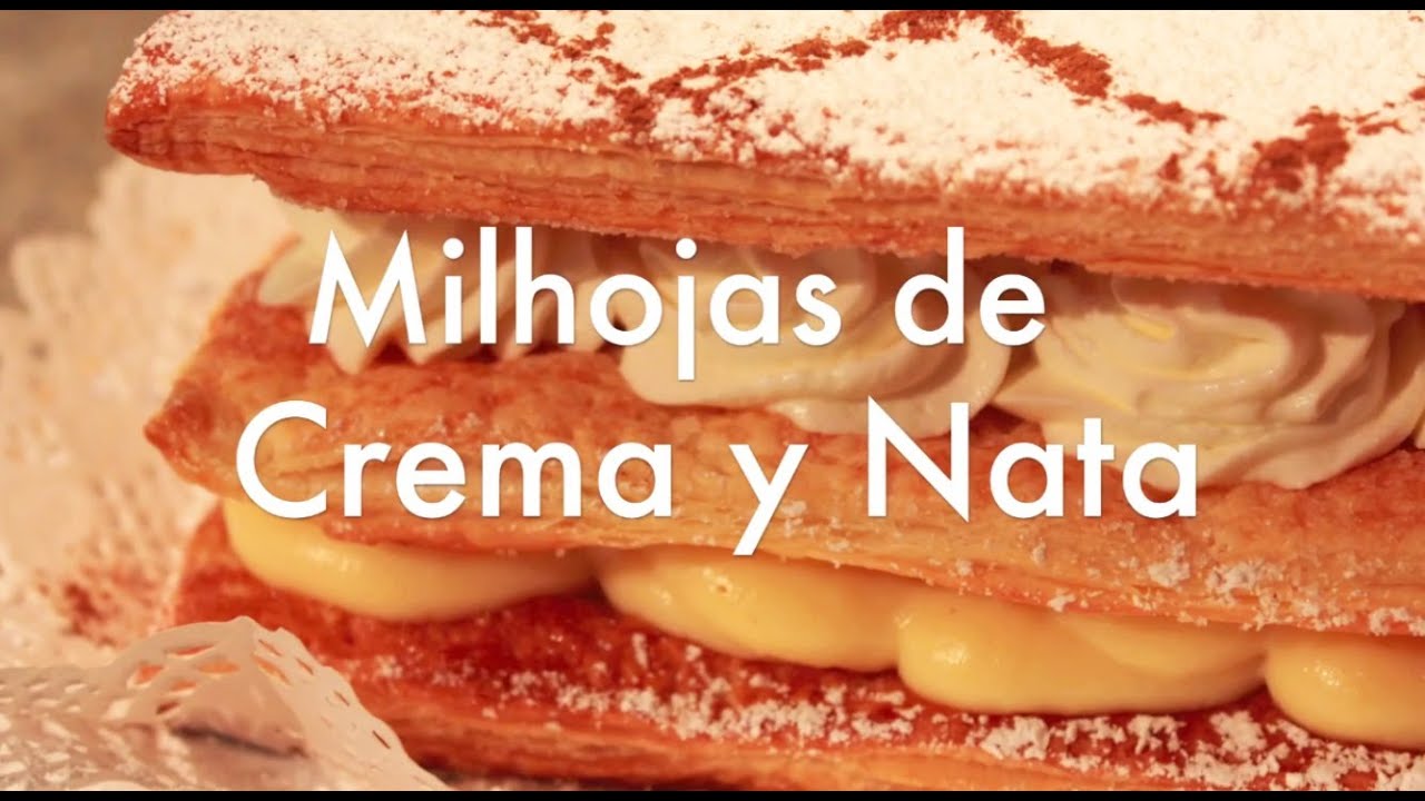 Milhojas de Crema Pastelera y Nata Montada - Recetas de Postres