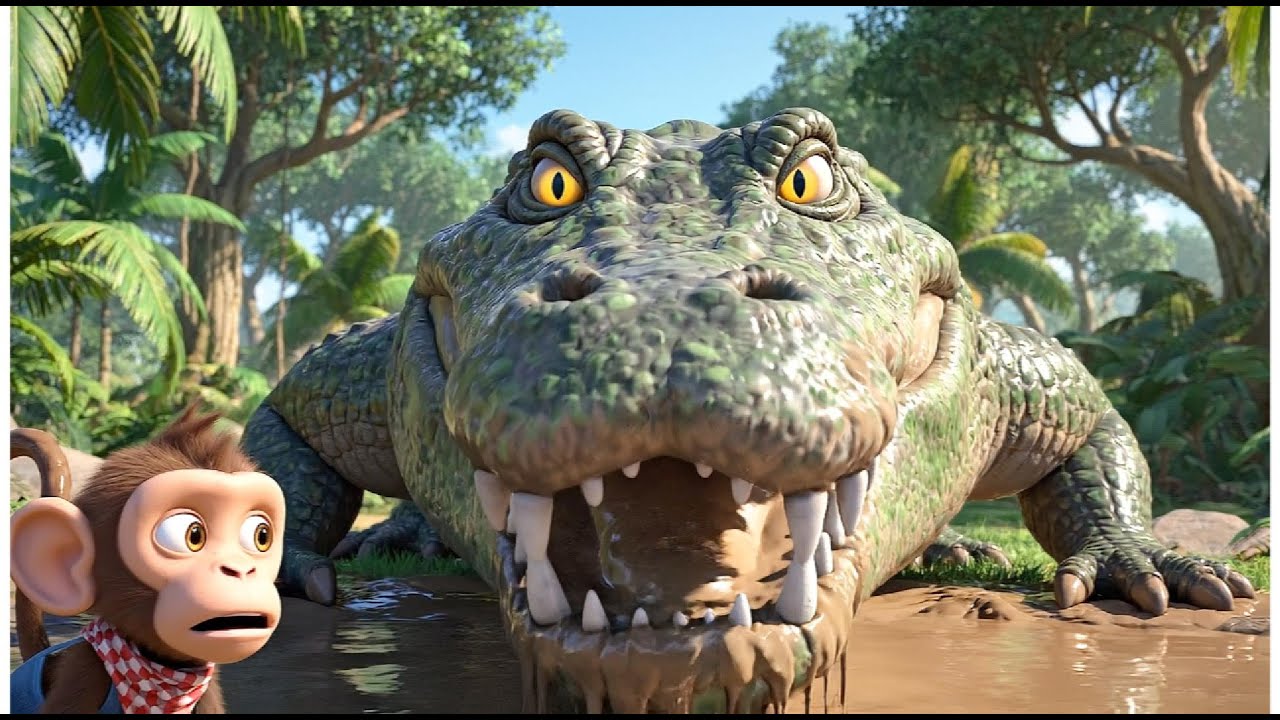 Monkey_Funny Digs a Pond to Raise Fish… But a Ferocious Crocodile Suddenly Emerges!