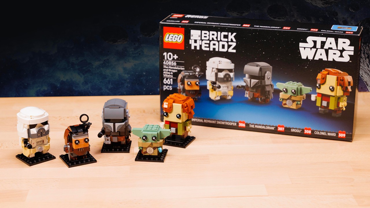 Обзор набора LEGO Star Wars The Mandalorian & Grogu BrickHeadz | Набор 40856