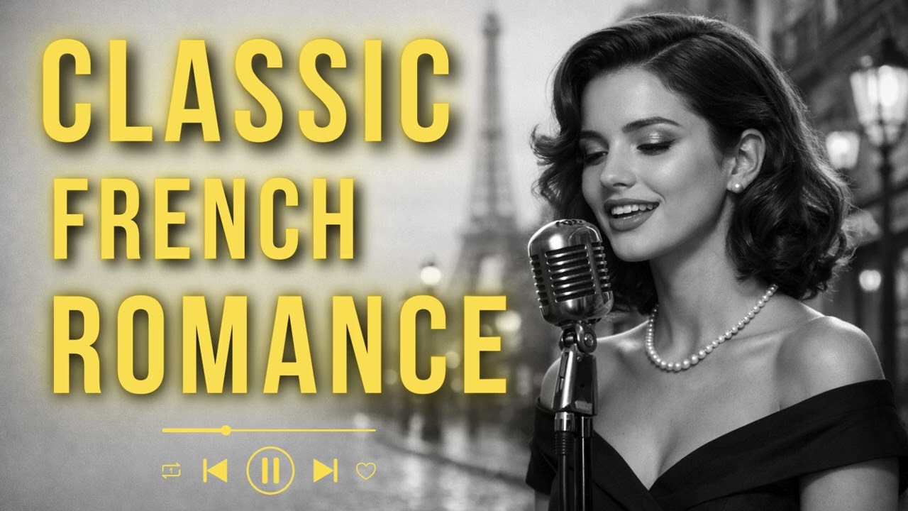 Classic French Love Songs 60s 🇫🇷 Romantic Paris Night | Black & White Cafe Atmosphere