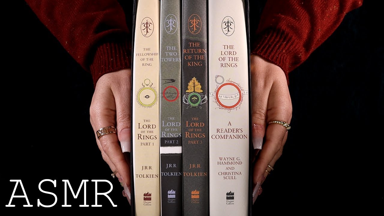 ASMR 📚 The Lord of the Rings Box Set Unboxing (🎧 soft spoken, reading, tapping, scratching, tracing)