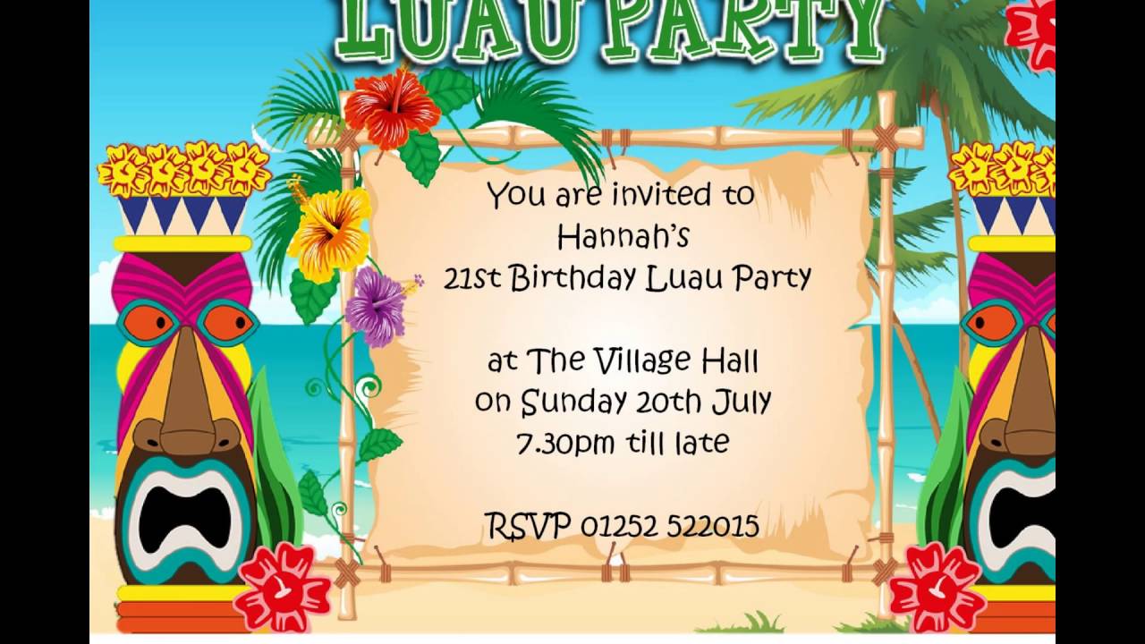 Luau Party invitation