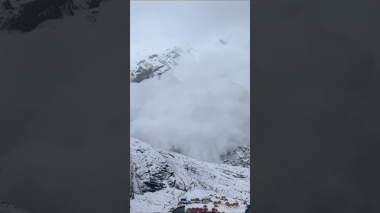 Massive Avalanche wipes out Manaslu Base Camp