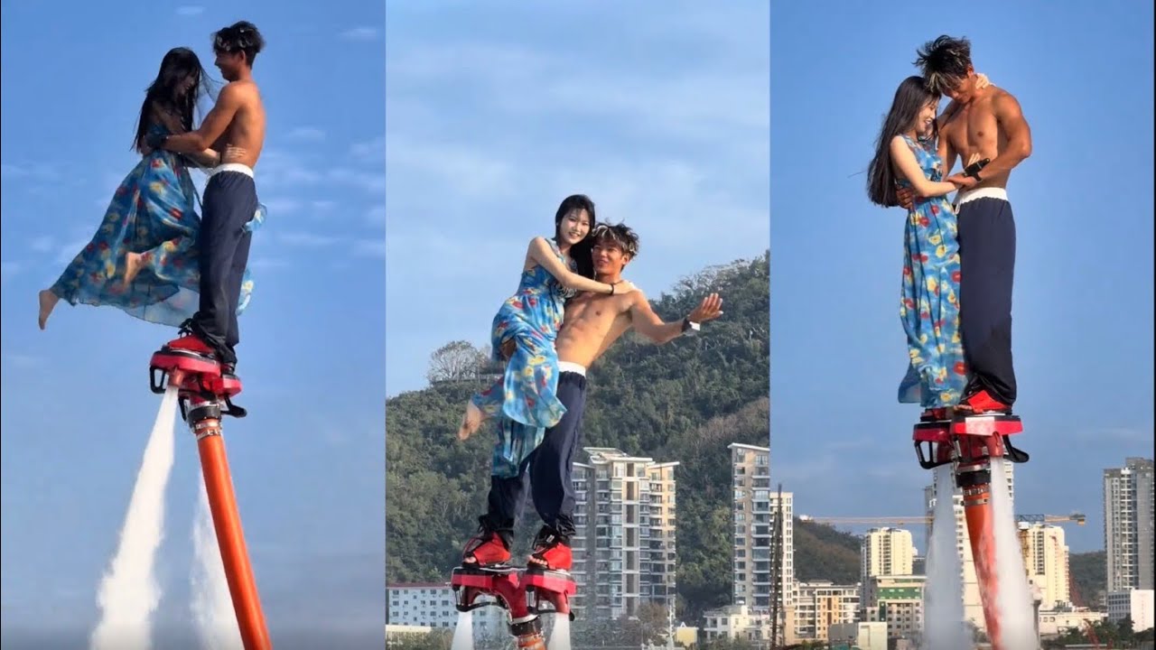 Катание на флайборде &mdash; это так весело! 😝💃 #2767 💦Женщина наслаждается полетом на воде #экстремаль...