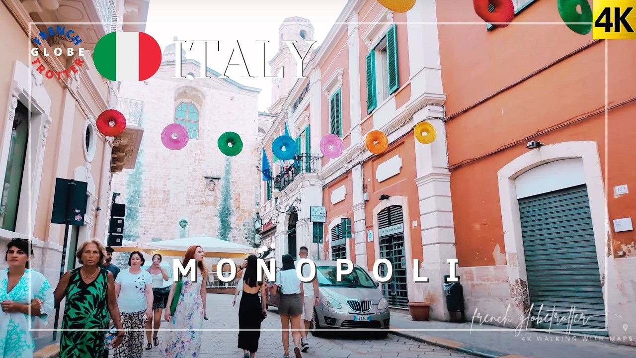 ITALY MONOPOLI🇮🇹 Walking Tour 4K Old Port➜ Castello Carlo V➜ Porto Vecchio➜ Cathedral Interior
