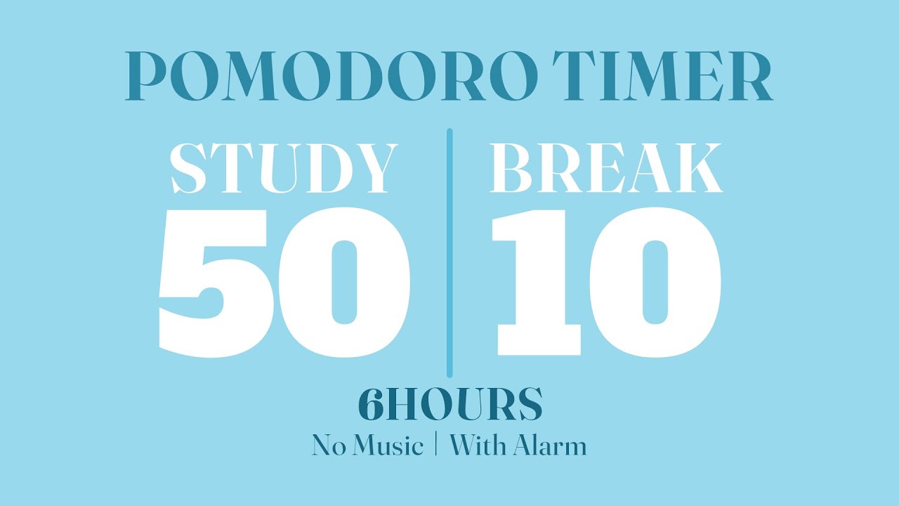 Study With Me for 6 Hours 50 Minutes | 10 Min Breaks | No Music | Deep Focus Pomodoro