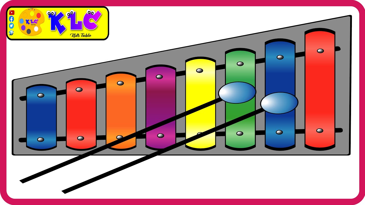 Instrument Drawing and Coloring - Xylophone Drawing and Coloring