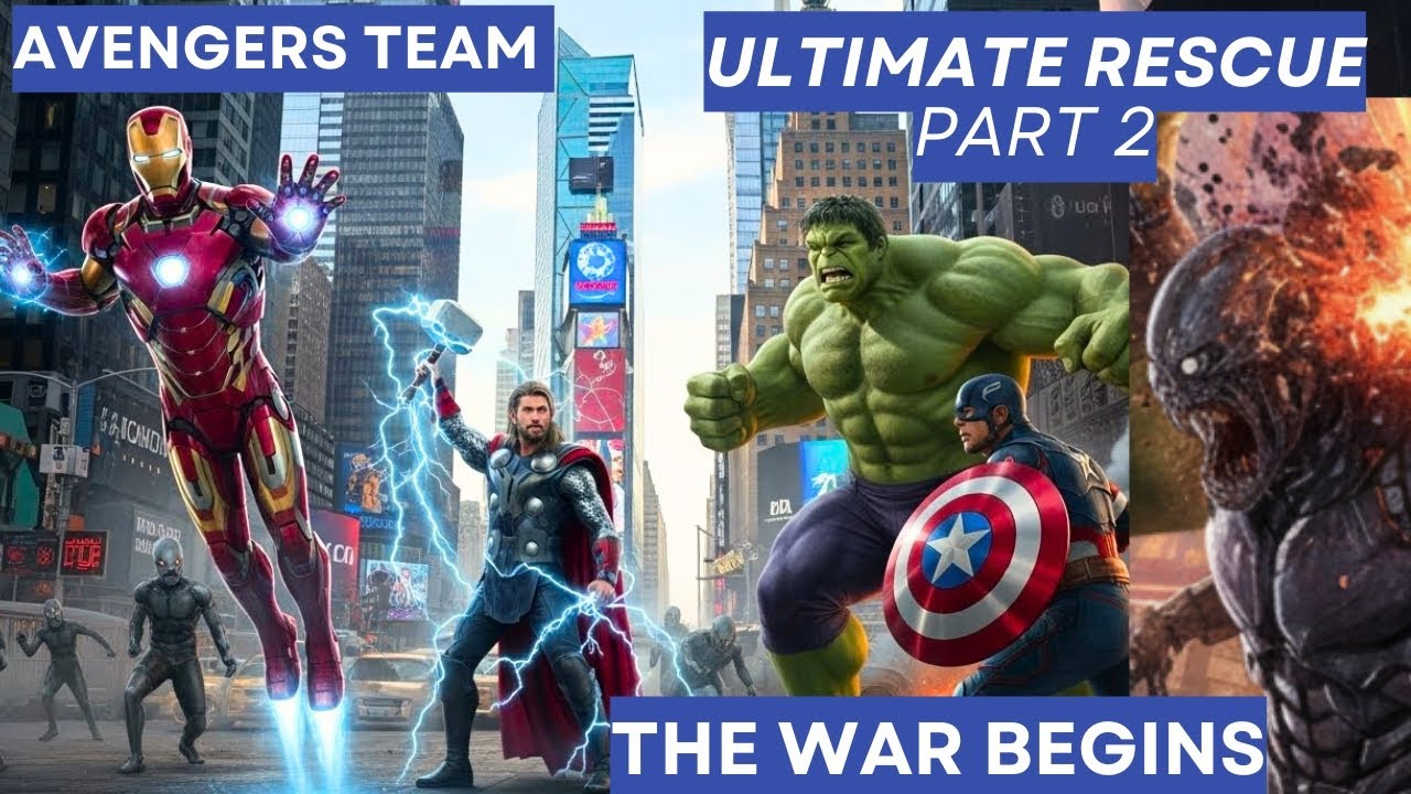 Avengers Team Ultimate Rescue Part 2 Times Square Aliens Attack New York Fight Back #avengers 🙋❤️